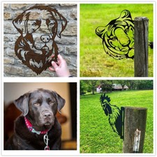 Silhouette steel garden dog - steel,