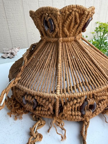 Large vintage macrame hanging - macrame,