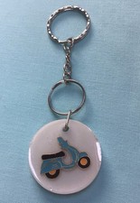 Scooter key ring. White resin
