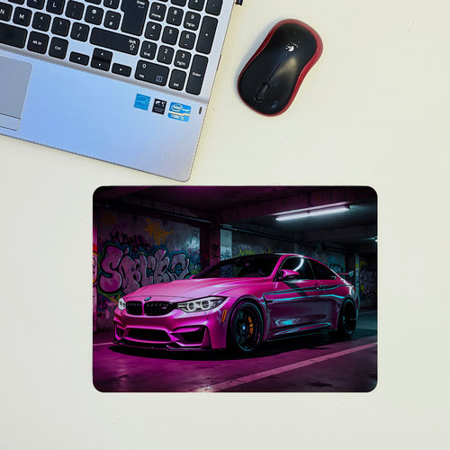Bmw pink car mouse mat - pink,