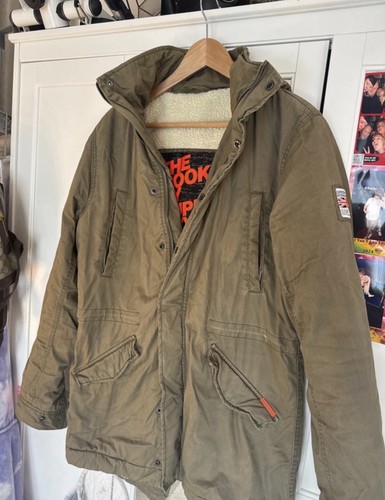 Superdry olive green parka - green,