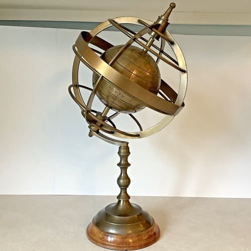 Mcm nautical solid brass globe - nautical,
