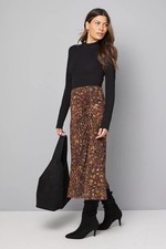 Wallis Chocolate Midi Skirt