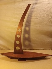 Handmade Wood  Free Standing Wooden Sailboat.