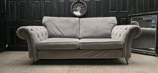 Next Gosford 3 Seater Plush Silver Colour Velvet sofa