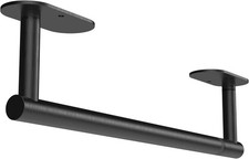 WZRUA Black Kitchen Roll Holder Under Cabinet, Self Adhesive or Wall Mounted Pap