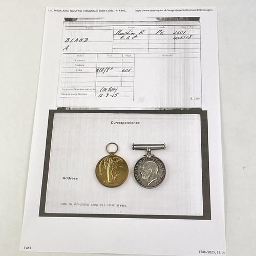 Ww1 medal pair - medal, sergeant