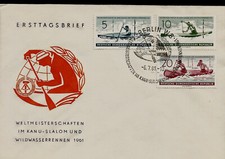 1961 Canoe Kayak Slalom Rapids Championship East Germany DDR First Day Cover FDC