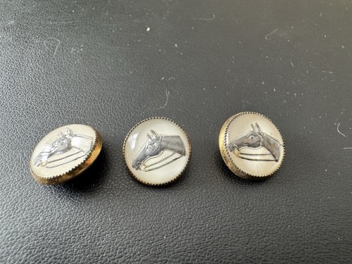 Intaglio horse head buttons - 3,