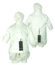 Baby Boy Ivory Jumpsuit 3 Piece Christening Baptism Outfit by Couche Tot