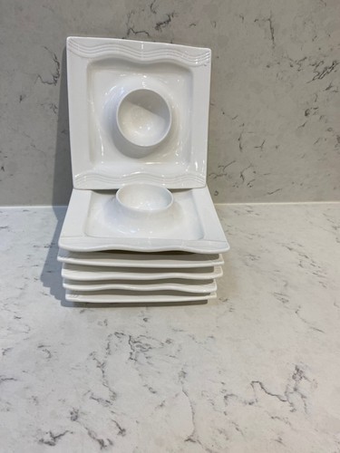 Porcelain square egg - porcelain, stand