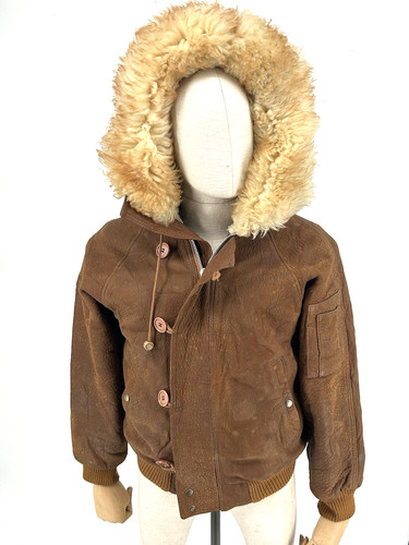 Vintage bomber jacket suede - b3,