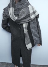 ZARA GREY CONTRAST WOOL BLEND