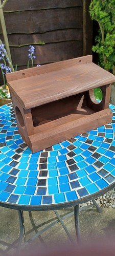 Handmade wooden bird - bird, feeder.