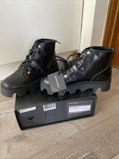 Underground Jungle Boot Black Leather 3 D-Ring Boot New With Damaged Box Mo-370