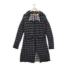 Miss Sixty Wool Blend Overcoat Womens Size 14/16 Black Patterned Made In Italy