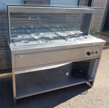 Parry 4 x 1/1 GN Wet Bain Marie with Heated Gantry Glass Sneeze Screen HGBM4