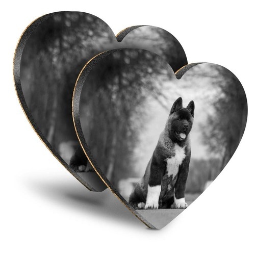 Heart mdf coasters bw - -,