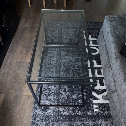 Rectangular coffee table - coffee, clear