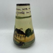 Vintage Torquey Motto Ware Vase Women Wise Foals Reflection Pottery 15cm