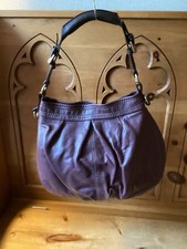 Ladies leather handbag by M&S in dark plum colour.