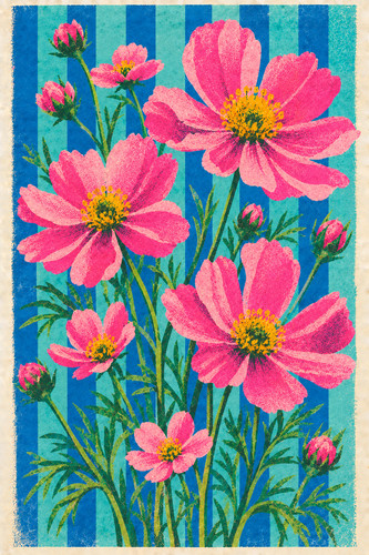 Meadow flowers risograph - 23.,