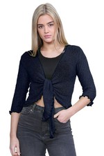 Ladies Tie Up Shrug 3/4 Sleeve