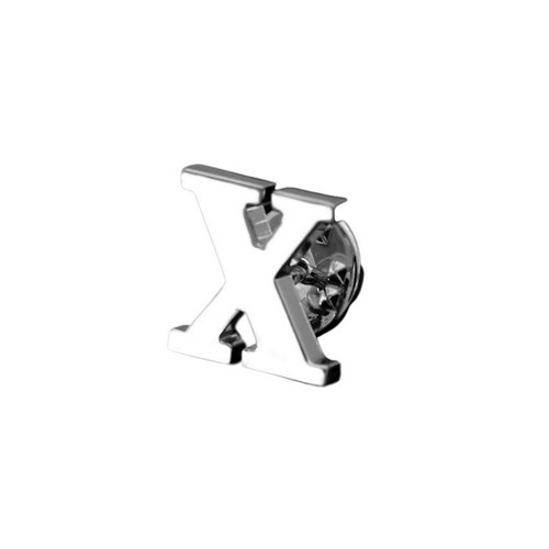 Silver letter lapel pin - silver,