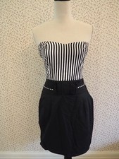 G-Heaven London Black and White Strapless Dress. Size Small.