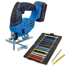 18V Cordless Jigsaw + 15pc Blades Pendulum Variable Speed 2Ah Li-ion Battery