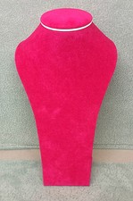26cm Necklace Bust Jewellery Display (Cerise Pink with white trim)