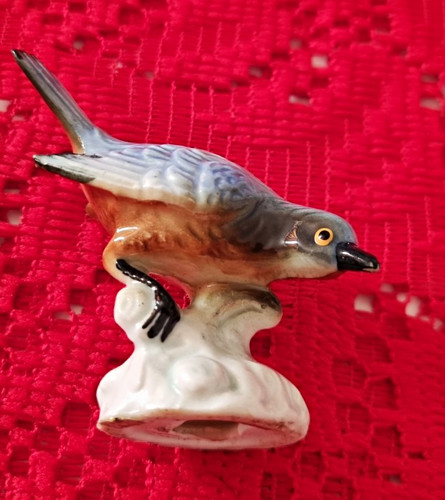 Vintage porcelain redstart - porcelain,