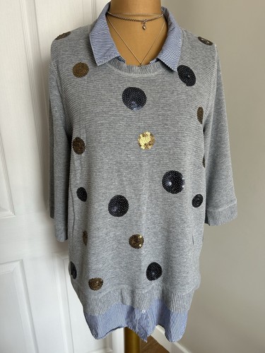 Virtuelle grey sequin polka - grey,