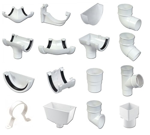 White round guttering down - white, &