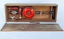 Vintage Millers Falls Breast Drill No.2100 2 Speed Hand Drill in Wooden Box USA