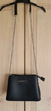 WOMANS SMALL BLACK -  3 COMPARTMENT- SHOULDER BAG FROM BESSIE