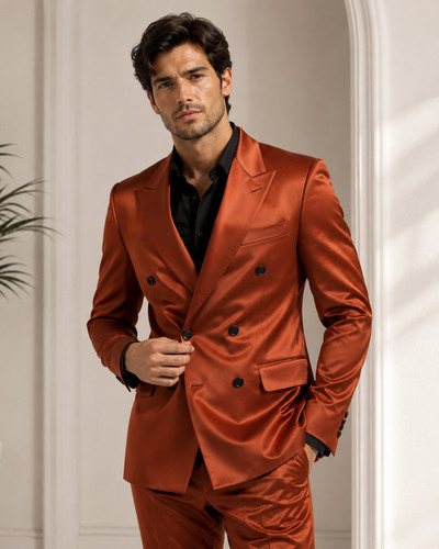 Mens rust copper satin double - copper,