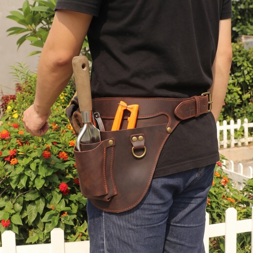 Genuine leather tool belt - leather,