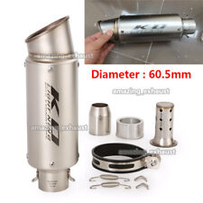 60mm Motorcycle Exhaust Pipe Muffler Stainless Steel Slip-on For ATV Street Bike
