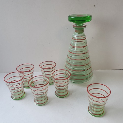 Handpainted art deco green - deco,