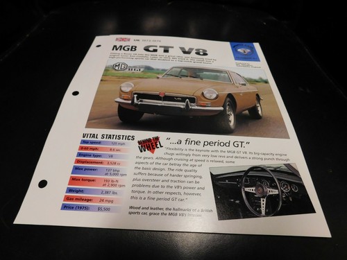 1973 1976 mgb spec sheet - 1973-1976, v8
