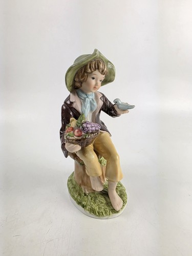 Vintage porcelain boy figurine - porcelain,