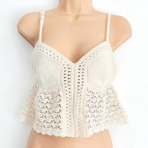 Cream crochet knitted - crochet,