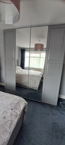 Ikea pax dark grey wardrobes - ikea,