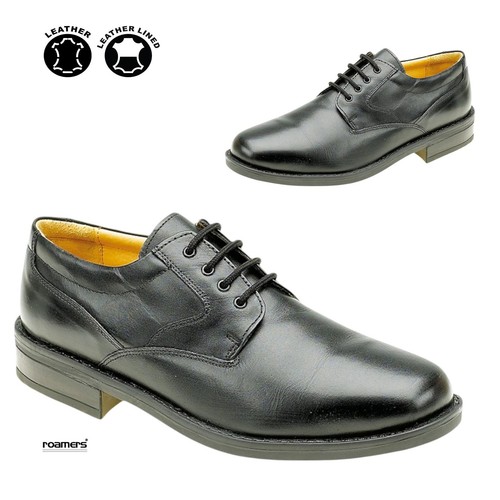 Mens black leather gibson - black, lace