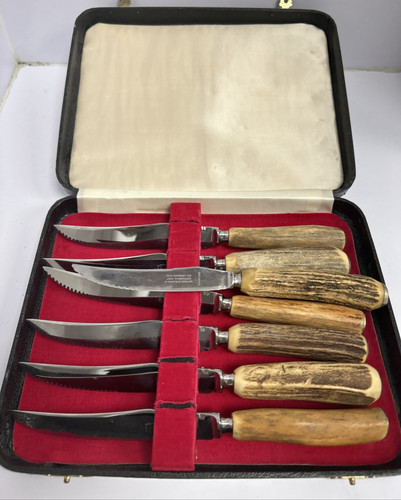 Sheffield knife set antler - 7,