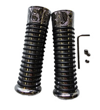 Lambretta Vespa  Engraved Sundance Handlebar Grips PX LML Star 4T Chrome