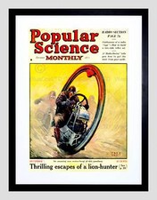 SCIENCE MAGAZINE COVER POPULAR FUTURE MONO WHEEL BIKE FRAMED ART PRINT B12X7750