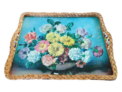 Vintage retro floral blue - vintage,