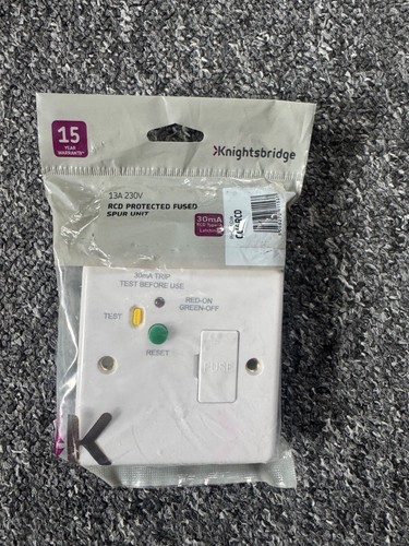 Knightsbridge white 13a rcd - white,